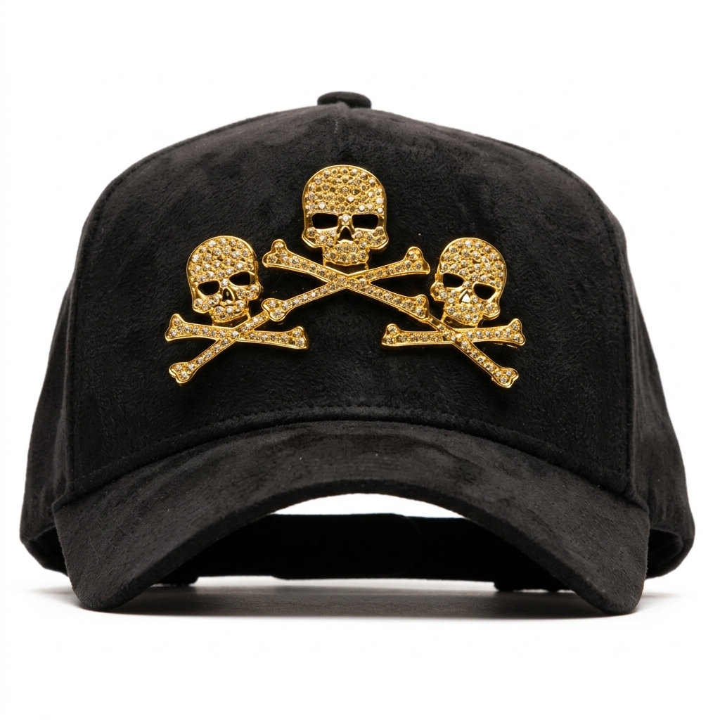 Barbas Hats Gold Skulls